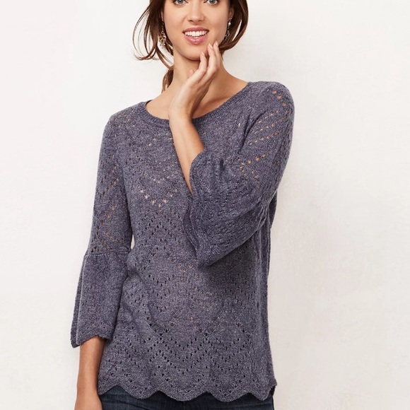 Lauren Conrad Eyelet Crewneck Sweater - Picture 1 of 7
